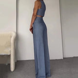 Set coordinato top incrociato e pantaloni da donna - Set coordinato ATREND
