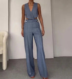 Set coordinato top incrociato e pantaloni da donna - Set coordinato ATREND