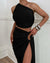 Set coordinato top monospalla e gonna con spacco da donna ATREND
