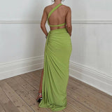 Set coordinato top monospalla e gonna con spacco da donna ATREND