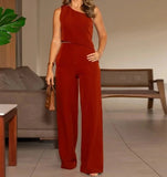 Set coordinato top monospalla e pantaloni larghi da donna - Set coordinato ATREND