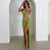 Set coordinato top monospalla scavato e gonna lunga con spacco laterale da donna ATREND