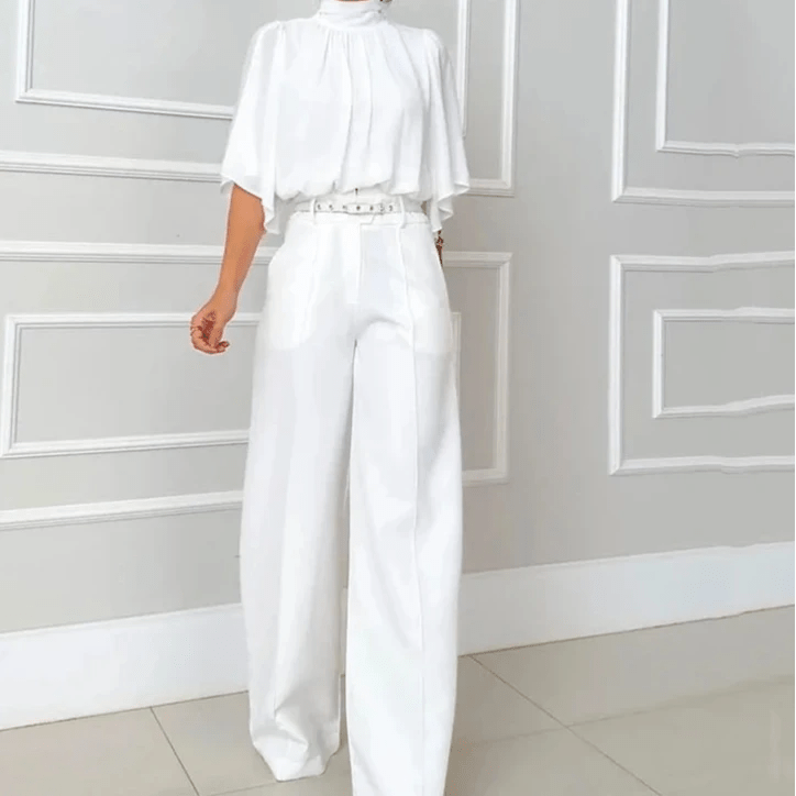 Set coordinato top plissettato e pantaloni da donna ATREND