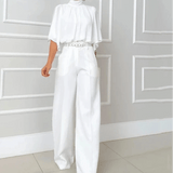 Set coordinato top plissettato e pantaloni da donna ATREND