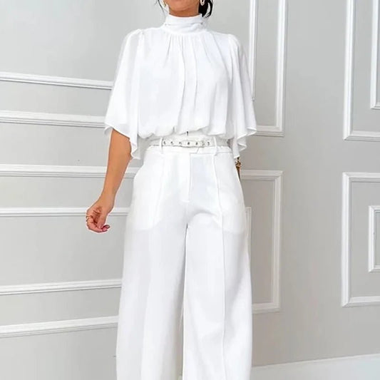 Set coordinato top plissettato e pantaloni da donna ATREND