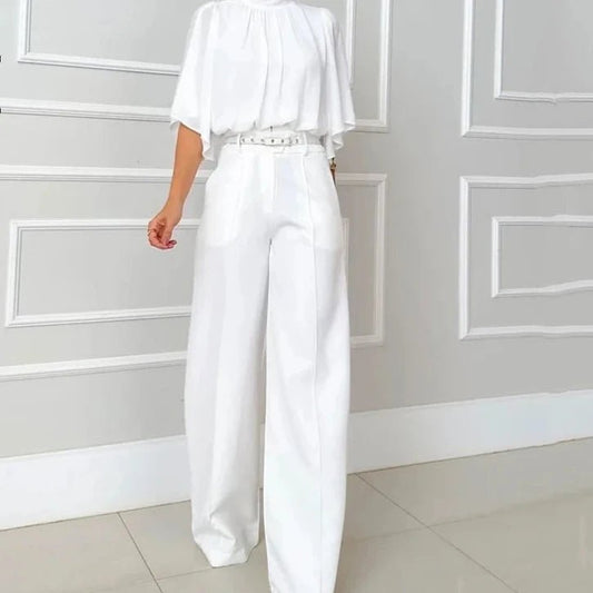 Set coordinato top plissettato e pantaloni da donna ATREND