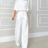 Set coordinato top plissettato e pantaloni da donna ATREND
