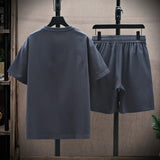 Set coordinato t-shirt e pantaloncini casual tinta unita da uomo - set coordianato ATREND
