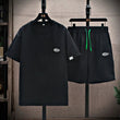 Set coordinato t-shirt e pantaloncini casual tinta unita da uomo - set coordianato ATREND