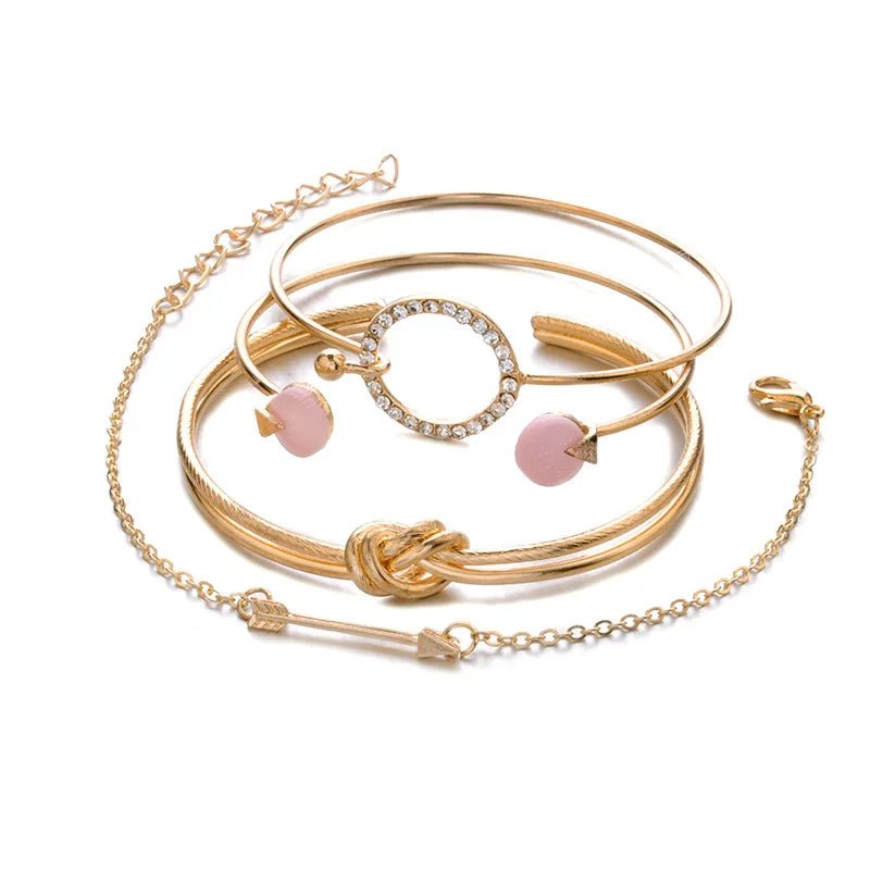 Set di 4 braccialetti geometrici da donna - set gioielli ATREND