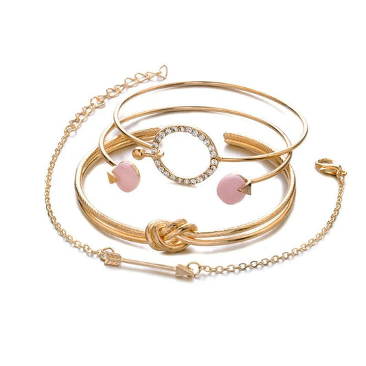 Set di 4 braccialetti geometrici da donna - set gioielli ATREND