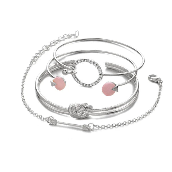 Set di 4 braccialetti geometrici da donna - set gioielli ATREND