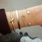 Set di 4 braccialetti geometrici da donna - set gioielli ATREND