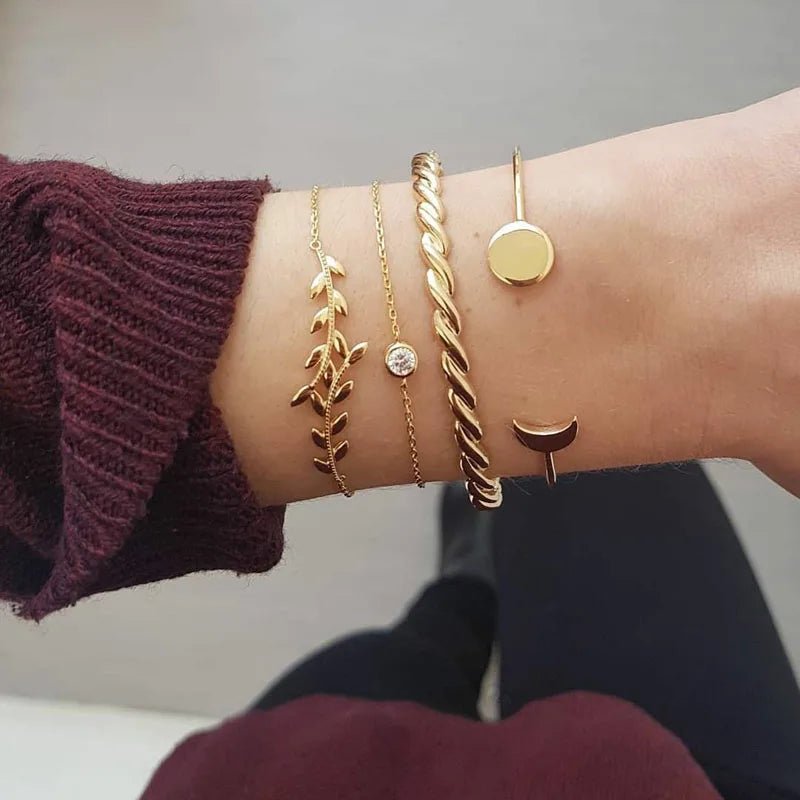 Set di 4 braccialetti geometrici da donna - set gioielli ATREND