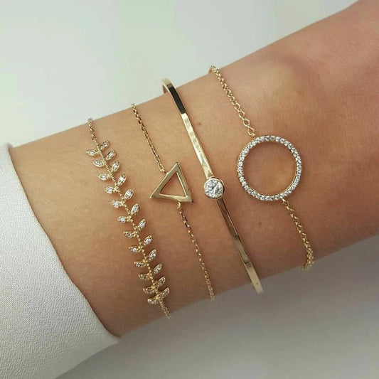 Set di 4 braccialetti geometrici da donna - set gioielli ATREND