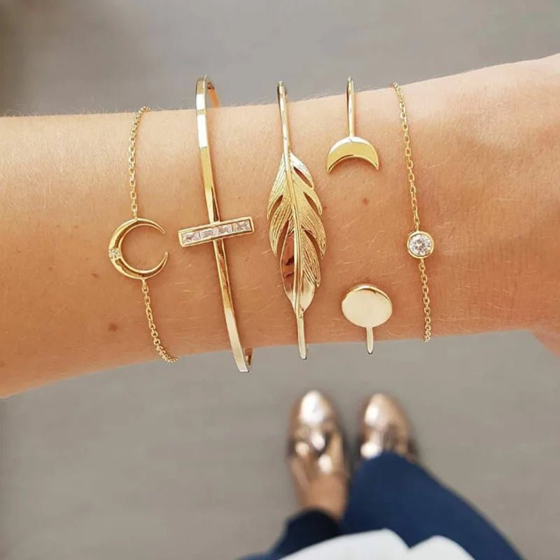 Set di 4 braccialetti geometrici da donna - set gioielli ATREND