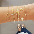 Set di 4 braccialetti geometrici da donna - set gioielli ATREND