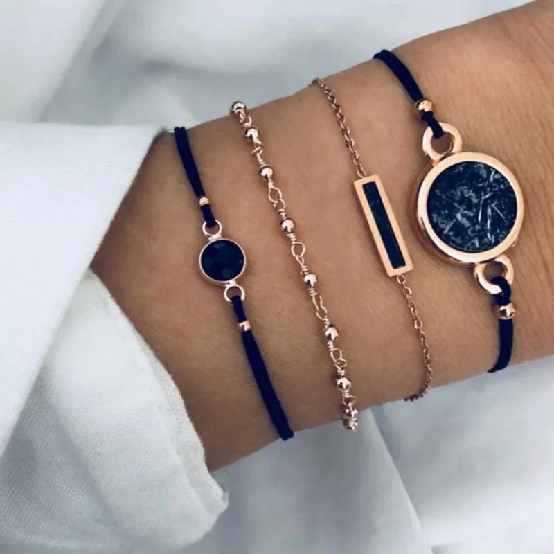 Set di 5 braccialetti geometrici da donna - set gioielli ATREND