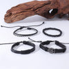 Set di braccialetti in pelle intrecciata fatti a mano da uomo ATREND