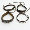 Set di braccialetti in pelle intrecciata fatti a mano da uomo ATREND