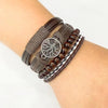 Set di braccialetti in pelle intrecciata fatti a mano da uomo ATREND