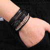 Set di braccialetti in pelle intrecciata fatti a mano da uomo ATREND