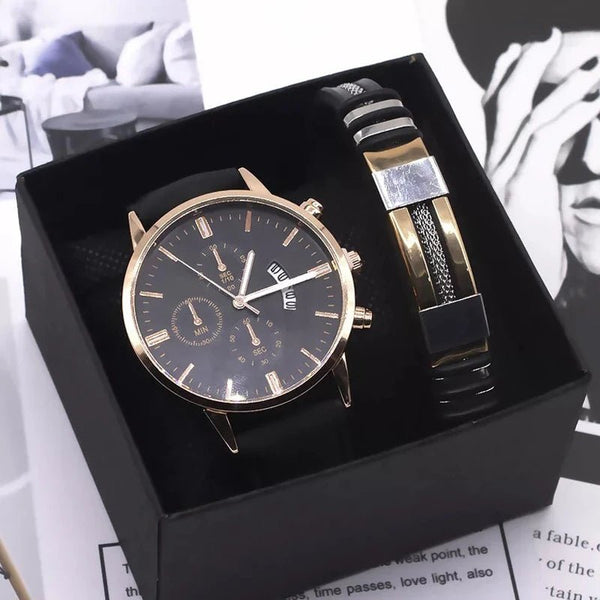 Set idea regalo casual orologio e bracciale da uomo ATREND