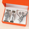 Set idea regalo con orologio bracciale collana e orecchini con leopardo da donna ATREND