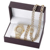 Set idea regalo orologio braccialetto e collana cuban da donna ATREND