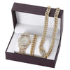 Set idea regalo orologio braccialetto e collana cuban da donna ATREND