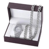 Set idea regalo orologio braccialetto e collana cuban da donna ATREND