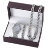 Set idea regalo orologio braccialetto e collana cuban da donna ATREND