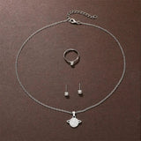 Set orologio anello collana e orecchini con brillantini da donna ATREND