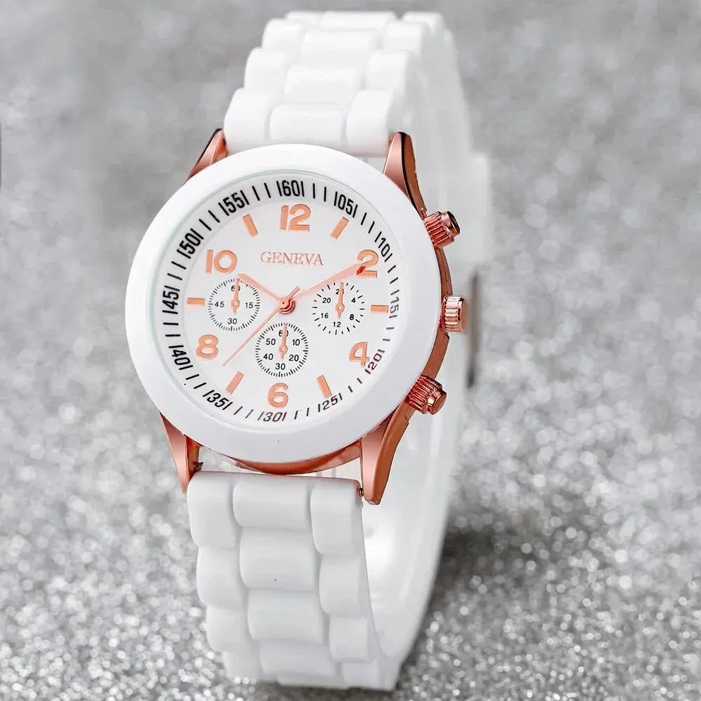 Set orologio con cinturino in silicone e braccialetto da donna ATREND
