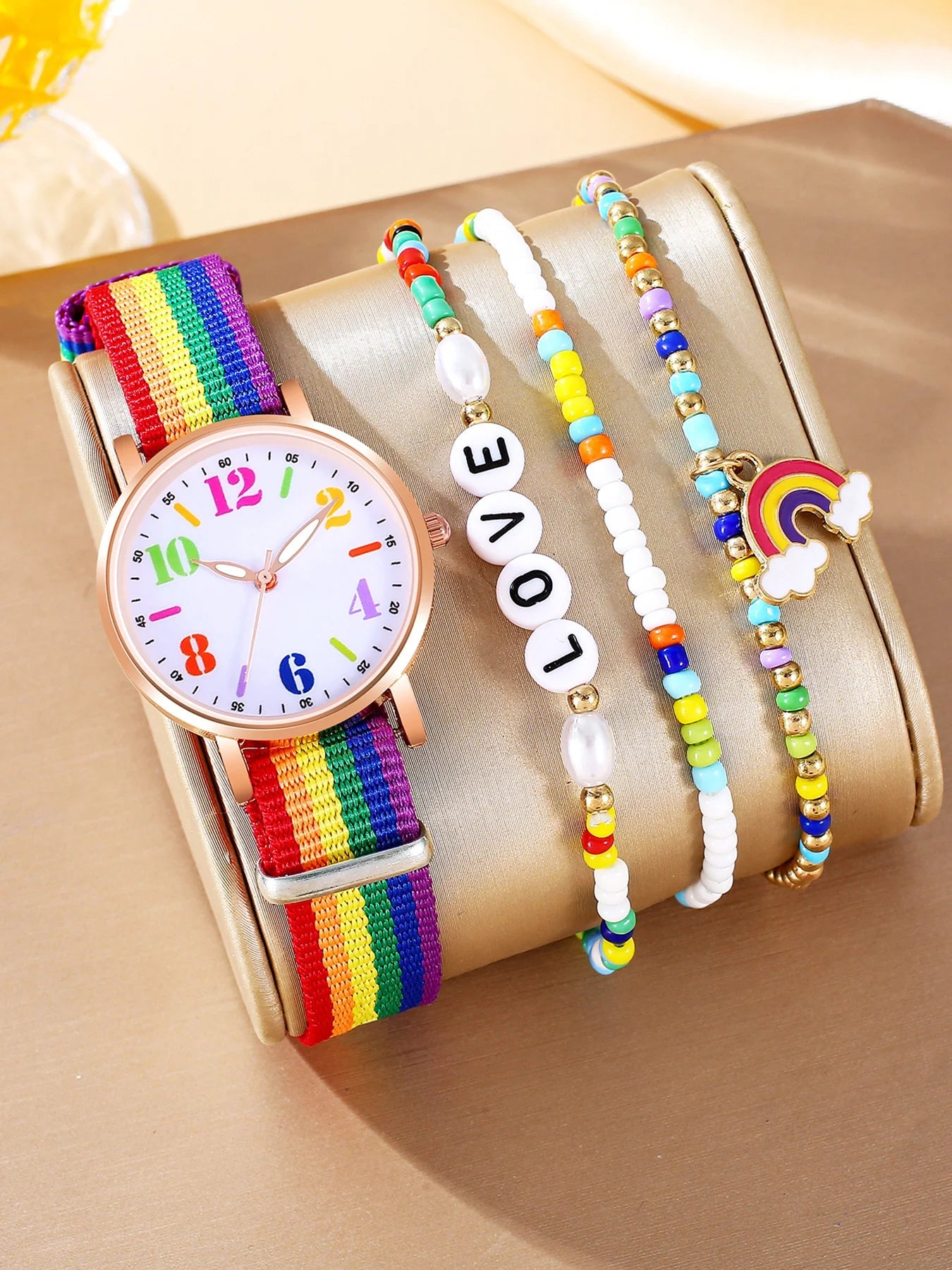 Set orologio e braccialetti multicolor da donna ATREND