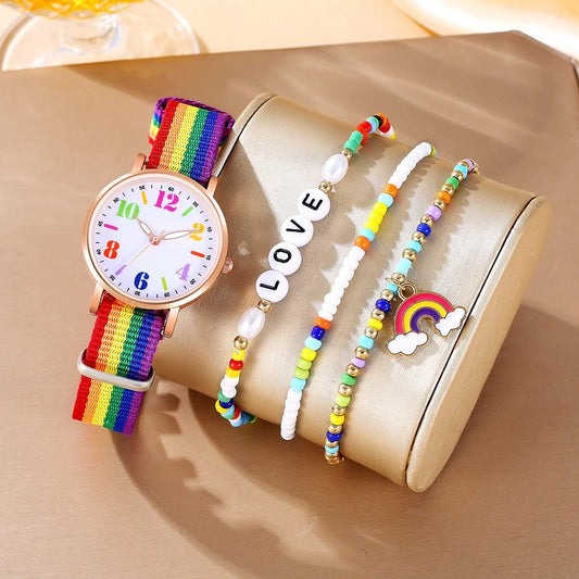 Set orologio e braccialetti multicolor da donna ATREND