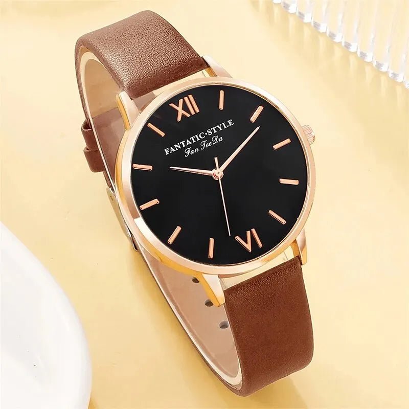 Set orologio in pelle PU e braccialetti da donna ATREND