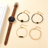 Set orologio in pelle PU e braccialetti da donna ATREND