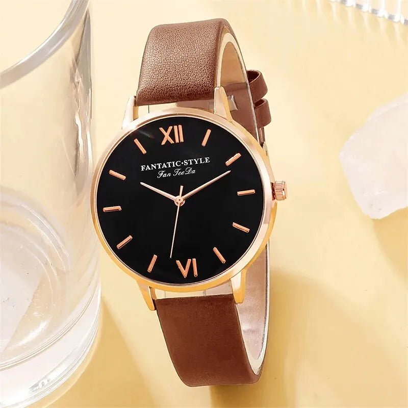 Set orologio in pelle PU e braccialetti da donna ATREND