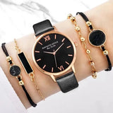 Set orologio in pelle PU e braccialetti da donna ATREND