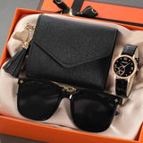 Set orologio occhiali e portafoglio in pelle PU da donna - Idea regalo donna ATREND