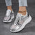 Sneakers casual con plateau in mesh dorato traspirante da donna ATREND
