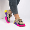 Sneakers casual in cotone con para multicolor con lacci da donna ATREND