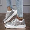 Sneakers casual patchwork con glitter da donna ATREND