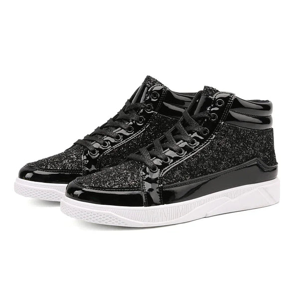 Sneakers casual patchwork in pelle PU e glitter unisex ATREND