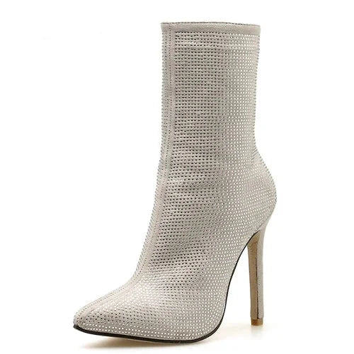 Stivaletti con brillantini e tacchi alti da donna - Stivaletti donna ATREND