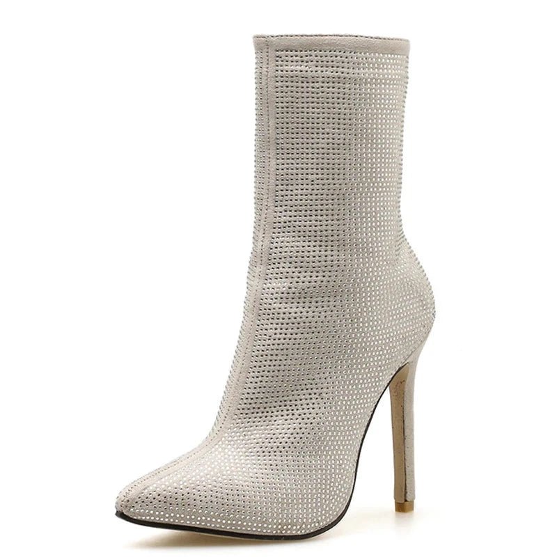 Stivaletti con brillantini e tacchi alti da donna - Stivaletti donna ATREND