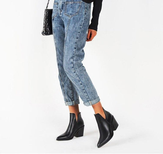 Stivaletti stile cowboy in pelle sintetica da donna - Stivaletti ATREND