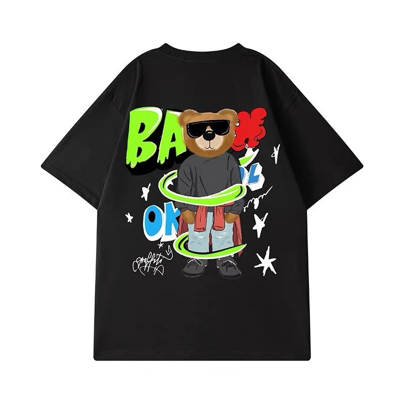 T-shirt cartoon oversize in cotone da uomo - T-shirt uomo ATREND