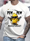 T-shirt casual a maniche corte con stampa cartoon in cotone da uomo ATREND